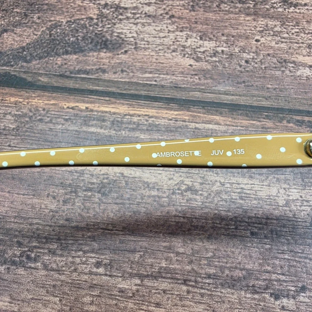 Kate Spade Ambrosette JUV Brown Gold Polka Dot Eyeglasses Frames 50-17-135